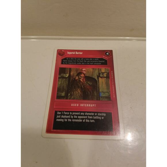 Star Wars CCG Decipher 1995 "Imperial Barrier" Chewie Chewbacca Red - Picture 1 of 2